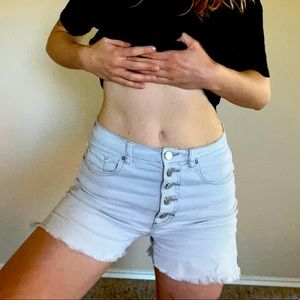 BDG white cutoff shorts